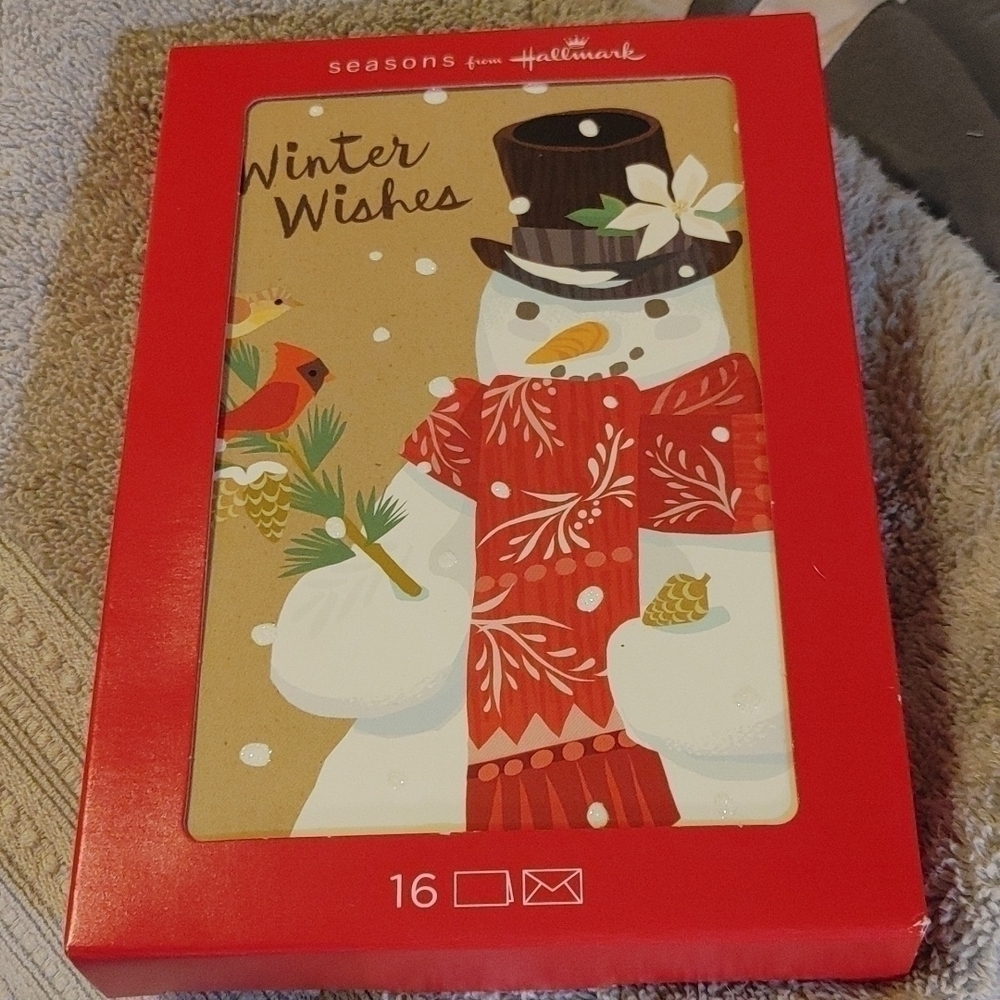 Hallmark Winter Wishes w Snowman cards NWT 16 count. CHRISTMAS